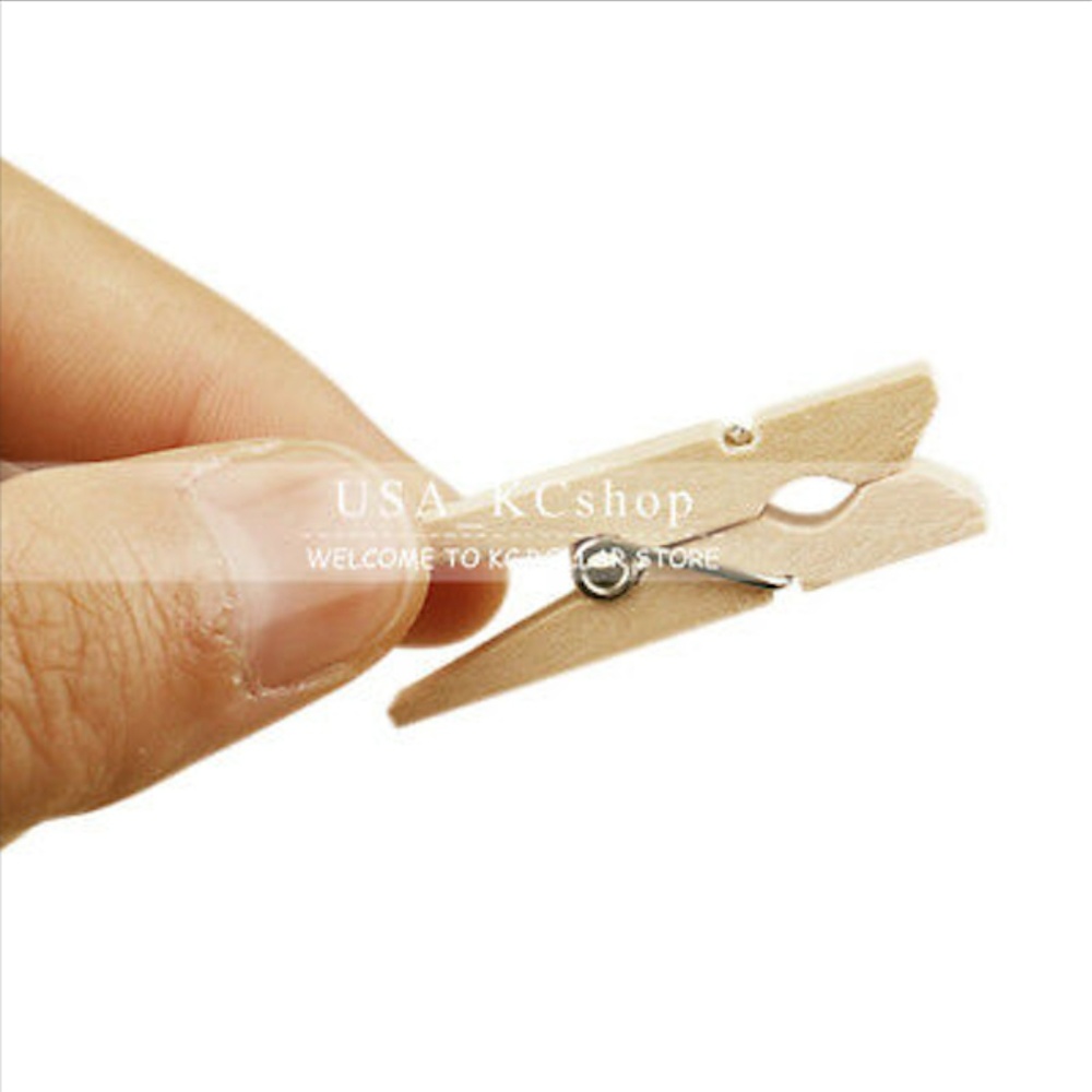 New  300 Wood Clothespins Mini Wooden Laundry Pins